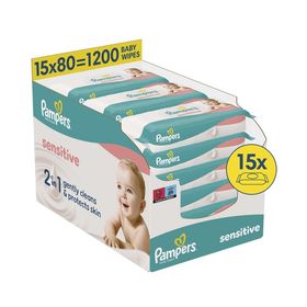 Pampers Promo Sensitive Μωρομάντηλα 15x80 Τεμάχια