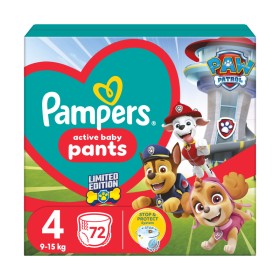 Pampers Active Baby Pants Paw Patrol Μέγεθος 4 (9-15kg) Πάνες Βρακάκι 72 Τεμάχια