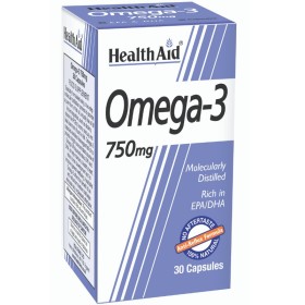 HEALTH AID Omega 3 750mg Supplement for Wellbeing & Enhancing Brain Function 30 Capsules