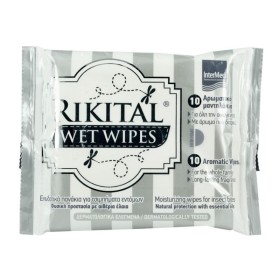INTERMED Rikital Wet Wipes Εντομοαπωθητικά & Αντικουνουπικά 10 Μαντηλάκια