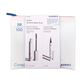 Korres Promo Drama Volume Mascara για Όγκο & Μήκος 01 Black 13ml & Liquid Color Eyeliner Αδιάβροχο Υγρό Eyeliner 01 Black 1ml Korres Promo Drama Volume Mascara για Όγκο & Μήκος 01 Black 13ml & Liquid Color Eyeliner Αδιάβροχο Υγρό Eyeliner 01 Black 1ml