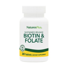 NATURES PLUS Biotin & Folate Συμπλήρωμα για τα Μαλλιά & το Δέρμα 30 Ταμπλέτες