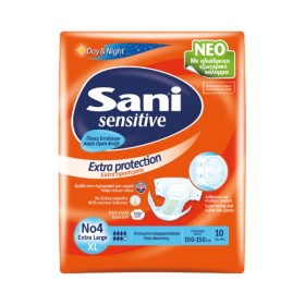 Sani Sensitive Extra Protection Ανοιχτές Πάνες Ακράτειας Xlarge No4 10 Τεμάχια