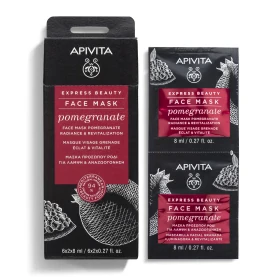 Apivita Express Beauty Μάσκα Προσώπου Ρόδι για Λάμψη & Αναζωογόνηση 2x8ml