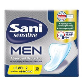 SANI Sensitive Men Super Level 2 Absorbent Protective Incontinence Pads for Men 10 Pieces
