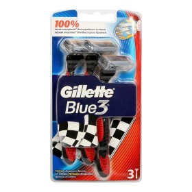 GILLETE Blue 3 Plus Disposable Razors Red Color 3 Pieces