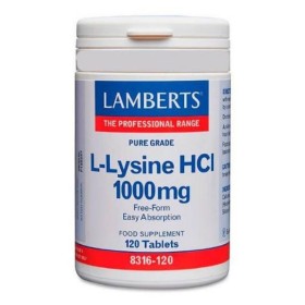 LAMBERTS L-Lysine HCI 1000mg Συμπλήρωμα με Λυσίνη  για Καλύτερη Απορρόφηση Ασβεστίου 120 Ταμπλέτες
