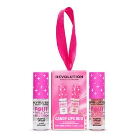 Revolution Promo Candy Lips Duo Mini Pout Bomb Plumping Gloss Candy Pink για Όγκο & Θρέψη 1.4ml & Pout Bomb Plumping Gloss Glaze Clear για Όγκο & Θρέψη 1.4g