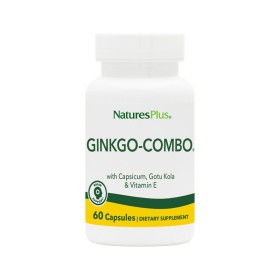 NATURES PLUS Ginkgo Combo Φόρμουλα Ενίσχυσης της Μνήμης & Νευρικού & Κυκλοφορικού Συστήματος 60 Μαλακές Κάψουλες