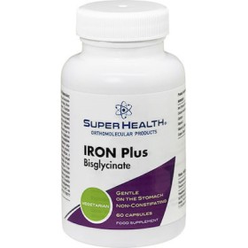 SUPER HEALTH Iron Plus Bisglycinate Nutritional Supplement with Iron 60 Capsules
