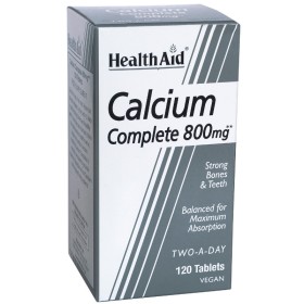 HEALT AID Calcium Complete 800MG Συμπλήρωμα Ασβεστίου για Υγιές Μυοσκελετικό & Νευρικό Σύστημα 120 Ταμπλέτες