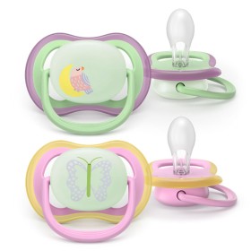 Philips Avent Ultra Air Ορθοδοντική Πιπίλα Νυκτός 6-18m για Κορίτσι 2 Τεμάχια [SCF376/29]