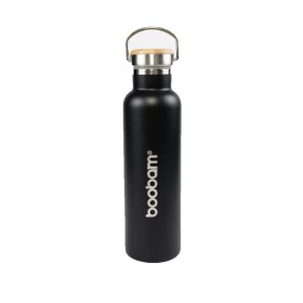Boobam Μπουκάλι Ασημί-Μαύρο 600ml Boobam Μπουκάλι Ασημί-Μαύρο 600ml