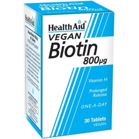 HEALTH AID Biotin 800mg Συμπλήρωμα Ενίσχυσης για Μλλιά , Δέρμα & Νύχια 30 ταμπλέτες