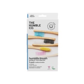THE HUMBLE CO Humble Brush Pack Flat Curved Adult Medium Οδοντόβουρτσα Ενηλίκων σε 5 Χρώματα 5 Τεμάχια