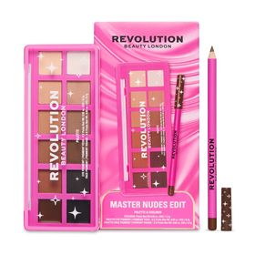 Revolution Promo Master Nudes Edit Icon Matte Nudes Palette Παλέτα Σκιών & Ρουζ 1.4g & Kohl Eyeliner Μολύβι Ματιών Brown 1.3g