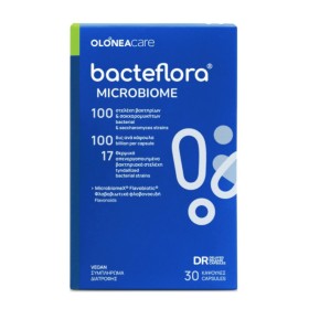 Olonea Bacteflora Microbiome Συμβιωτικό Νέας Γενιάς Πολλαπλών Στελεχών για την Αποκατάσταση της Ισορροπίας του Εντερικού Μικροβιώματος 30 Κάψουλες