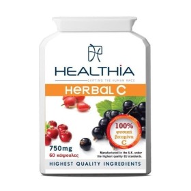 Healthia Herbal C 750mg για την Ενίσχυση του Ανοσοποιητικού 60 Κάψουλες