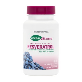Natures Plus Resveratrol L Extended Release Αντιοξειδωτική Φόρμουλα για την Ενίσχυση Ματιών & Οστών & Μυών & Εγκεφάλου 60 Κάψουλες