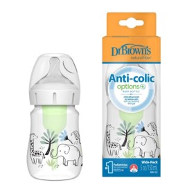 DR BROWNS Baby Bottle Plastic Options+ (F.L.) 150ml Baby Elephant 1 Piece