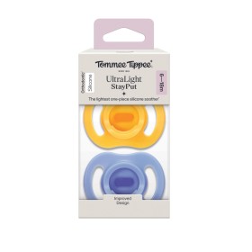 Tommee Tippee Ultra Light Soother Πιπίλες Σιλικόνης 6-18m Πορτοκαλί - Γαλάζιο 2 Τεμάχια