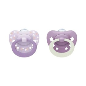 Nuk First Choice Classic Day & Night Πιπίλα Σιλικόνης με Θήκη 6-18m Μωβ 2 Τεμάχια Nuk First Choice Classic Day & Night Πιπίλα Σιλικόνης με Θήκη 6-18m Μωβ 2 Τεμάχια