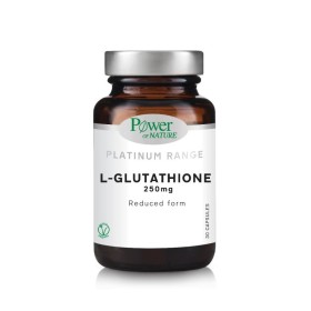 POWER OF NATURE Platinum Range L-Glutathione 250mg Αντιοξειδωτική & Αντιφλεγμονώδη Προστασία 30 Φυτικές Κάψουλες