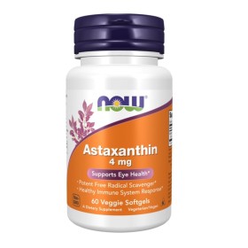 Now Astaxanthin 4 mg για την Προστασία των Οφθαλμών 60 Μαλακές Κάψουλες
