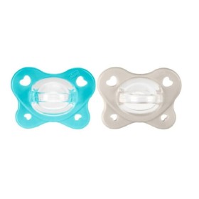 Chicco PhysioForma Dual Soft Πιπίλα Σιλικόνης Σιέλ/Μπεζ 6-16m 2 Τεμάχια