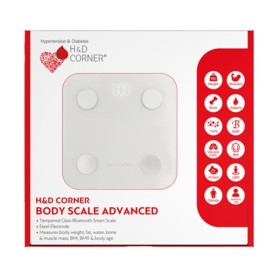 H&D Corner Smart Ζυγαριά με Λιπομετρητή & Bluetooth σε Λευκό Χρώμα 1 Τεμάχιο