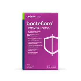 Olonea Bacteflora Immune Maximum για Προστασία & Θωράκιση με Προβιοτικά Βιταμίνες Μέταλλα Βήτα-1.3-1.6-D-Γλυκάνες Κιτρικά Βιοφλαβονοειδή & Εκχύλισμα Αστράγαλου 30 Φυτικές Κάψουλες Olonea Bacteflora Immune Maximum για Προστασία & Θωράκιση με Προβιοτικά Βιταμίνες Μέταλλα Βήτα-1.3-1.6-D-Γλυκάνες Κιτρικά Βιοφλαβονοειδή & Εκχύλισμα Αστράγαλου 30 Φυτικές Κάψουλες