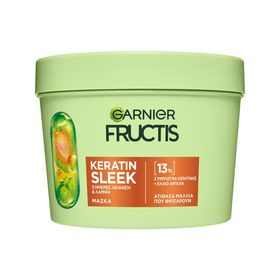 Garnier Fructis Keratin Sleek No3 Μάσκα Μαλλιών με Κερατίνη για Ατίθασα & Ξηρά Μαλλιά 370ml