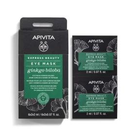 Apivita Express Beauty Μάσκα Ματιών Ginkgo Biloba για Μαύρους Κύκλους & Σημάδια Κούρασης 2x2ml