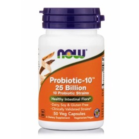 NOW Foods Probiotic -10™ 25 Billion για τη Φυσική Αποκατάσταση του Πεπτικού Συστήματος 50 Φυτικές Κάψουλες
