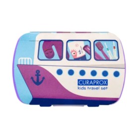 Curaprox Kids Travel Set Μωβ για 6-12 Ετών Οδοντόβουρτσα Ταξιδίου 1 Τεμάχιο & Οδοντόκρεμα Καρπούζι 10ml & Μεσοδόντια Βουρτσάκια 2 Τεμάχια