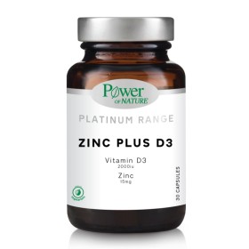Power Health Platinum Range Zinc Plus D3 15mg/2000iu για την Υγεία των Οστών 30 Κάψουλες