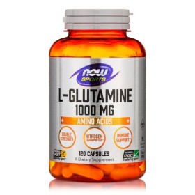 NOW Sports L-Glutamine 1000mg Glutamine Supplement for Maintaining Muscle Mass 120 Capsules