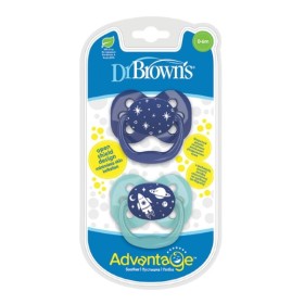 DR BROWNS Pacifier Advantage Blue 0-6m 2 Pieces