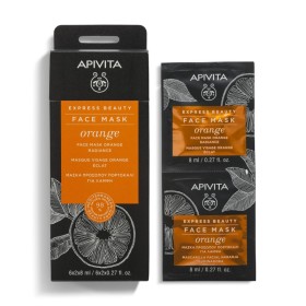 Apivita Express Beauty Μάσκα Προσώπου Πορτοκάλι για Λάμψη 2x8ml