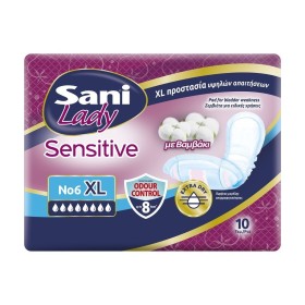 Sani Lady Sensitive Extra Large Σερβιέτες Ακράτειας No6 10 Tεμάχια Sani Lady Sensitive Extra Large Σερβιέτες Ακράτειας No6 10 Tεμάχια