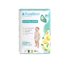 Pureborn Training Unisex Pants Πάνες Βρακάκι Ημέρας Υψηλής Απορροφητικότητας για Άνεση & Ευελιξία με Σχέδιο Λεμονιών No6 (>15kg) 18 Τεμάχια