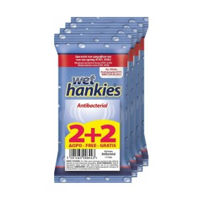 WET HANKIES Promo Antibacterial Αντιβακτηριδιακά Μαντηλάκια Χεριών 4x15 Μαντηλάκια [2+2 Δώρο]