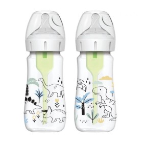 Dr. Browns Options+ Anti-Colic Μπιμπερό Πλαστικό με Φαρδύ Λαιμό από 0m+ Δεινόσαυροι 2x270ml Dr. Browns Options+ Anti-Colic Μπιμπερό Πλαστικό με Φαρδύ Λαιμό από 0m+ Δεινόσαυροι 2x270ml