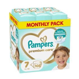 Pampers Premium Care Μέγεθος 7 (15+kg) Βρεφικές Πάνες 108 Τεμάχια [Monthly Pack]