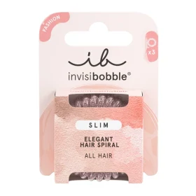 Invisibobble Pink Monocle Slim Hair Spiral Λαστιχάκια Μαλλιών για Απόλυτο Κράτημα 3 Τεμάχια