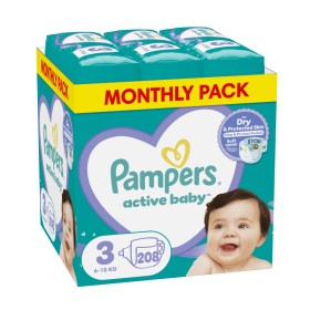 Pampers Active Baby Μέγεθος 3 (6-10kg) Βρεφικές Πάνες 208 Τεμάχια [Monthly Pack]
