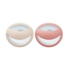 Nuk Perfect Match Πιπίλα Σιλικόνης με Θήκη για 0-6m Μπεζ/Κόκκινο 2 Τεμάχια