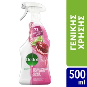 DETTOL Power & Fresh Καθαριστικό Spray Γενικής Χρήσης Αντιβακτηριδιακό Ρόδι & Lime 500ml