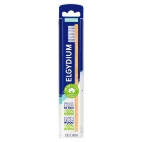 ELGYDIUM Eco-Friendly Ξύλινη Οδοντόβουρτσα Medium με λευκές ίνες 1 Τεμάχιο