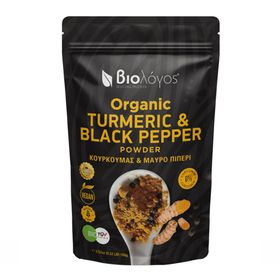 Βιολόγος Organic Turmeric & Black Pepper Powder Βιολογικός Κουρκουμάς & Μαύρο Πιπέρι σε Σκόνη 100g